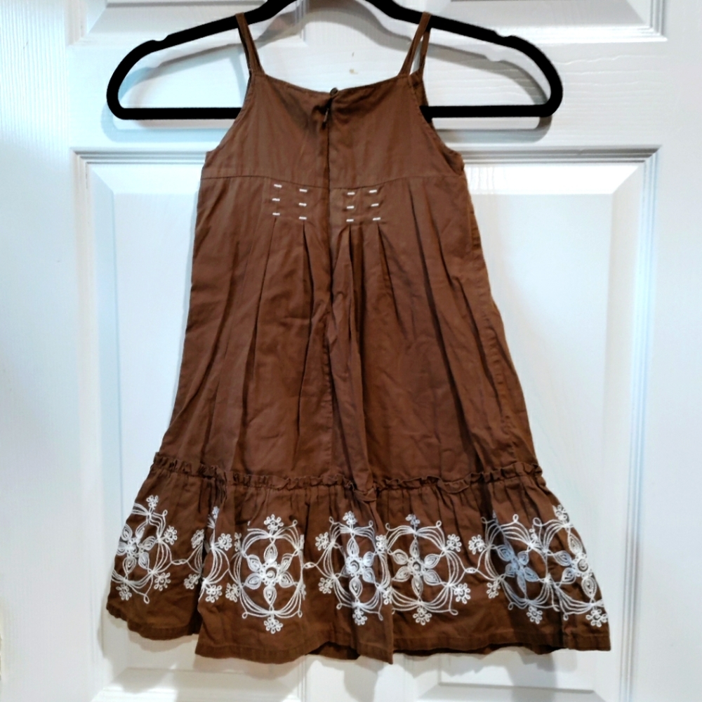 Baby Gap brown embroidered tank dress size 3 yrs.
